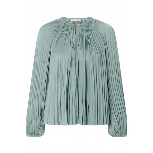 NEW ULLA JOHNSON electra long sleeve blouse in seaglass